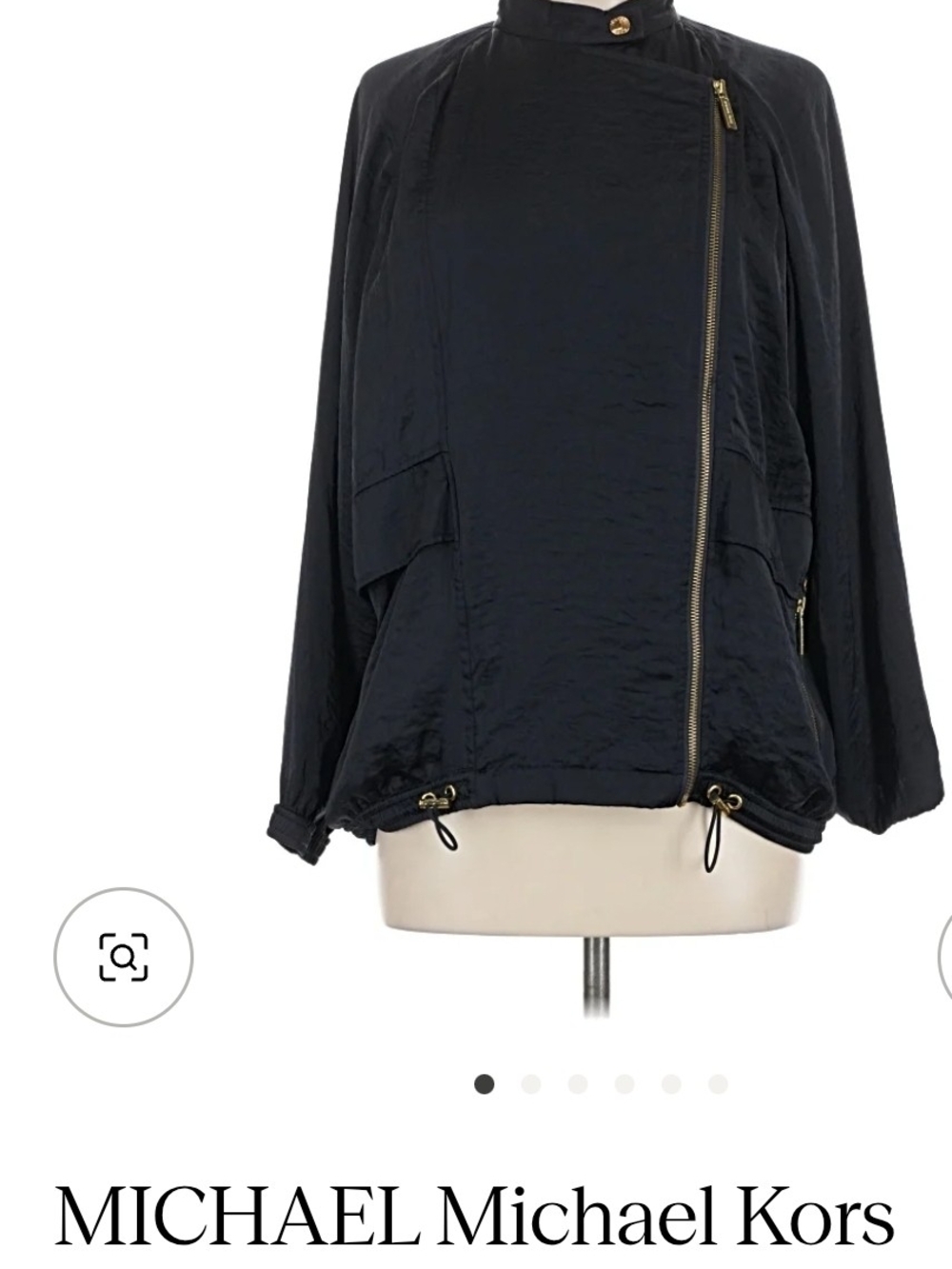 MICHAEL Michael Kors Black Asymmetrical Zip Bomber Jacket